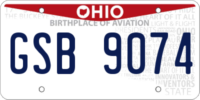 OH license plate GSB9074