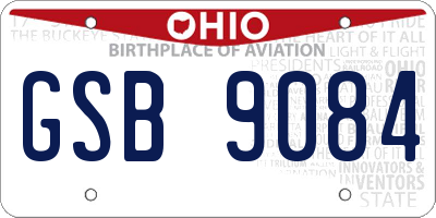 OH license plate GSB9084