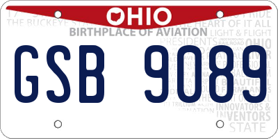 OH license plate GSB9089