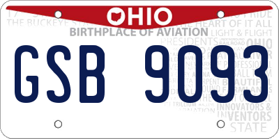 OH license plate GSB9093