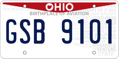 OH license plate GSB9101