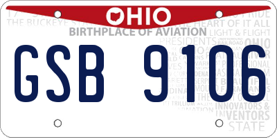 OH license plate GSB9106