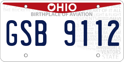 OH license plate GSB9112