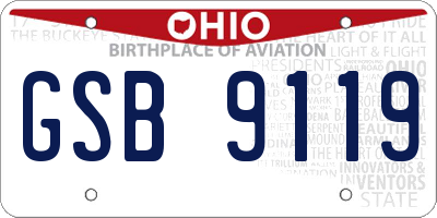 OH license plate GSB9119