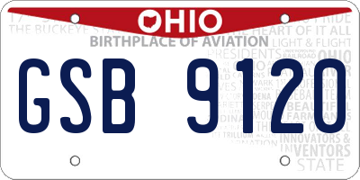 OH license plate GSB9120