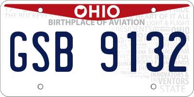 OH license plate GSB9132