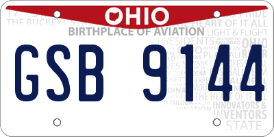 OH license plate GSB9144