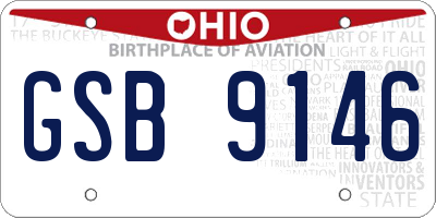 OH license plate GSB9146