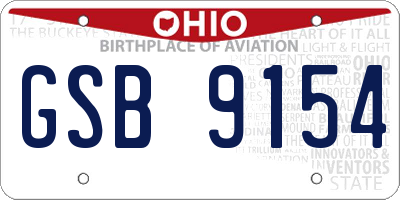 OH license plate GSB9154