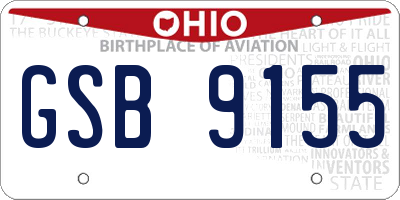 OH license plate GSB9155