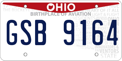 OH license plate GSB9164