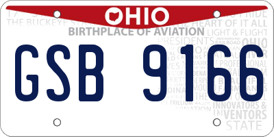 OH license plate GSB9166