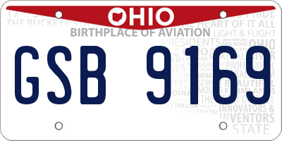 OH license plate GSB9169