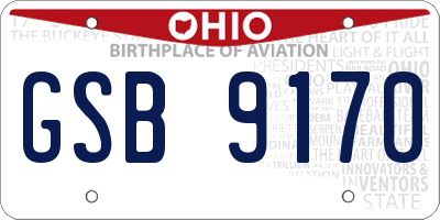 OH license plate GSB9170