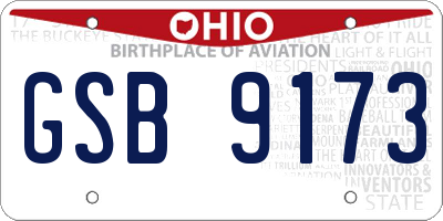 OH license plate GSB9173