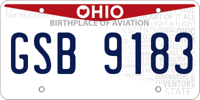 OH license plate GSB9183