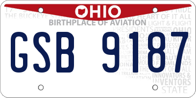 OH license plate GSB9187