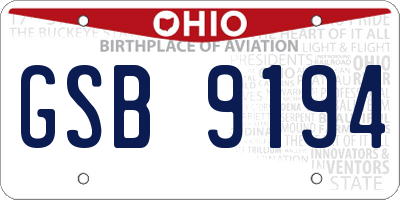 OH license plate GSB9194