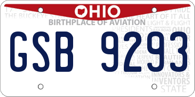 OH license plate GSB9293