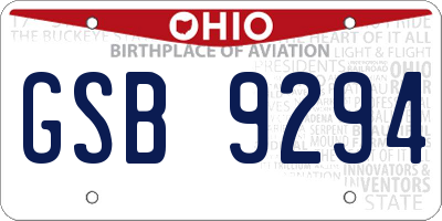 OH license plate GSB9294