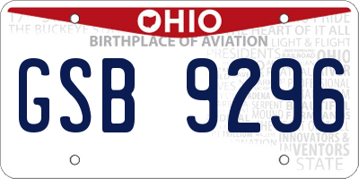 OH license plate GSB9296