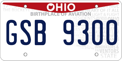 OH license plate GSB9300