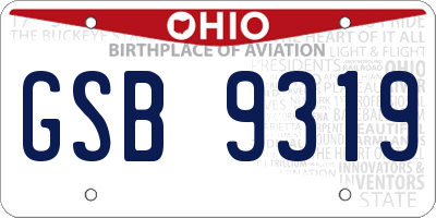 OH license plate GSB9319