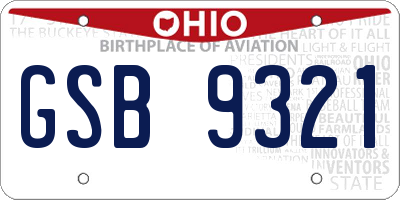 OH license plate GSB9321