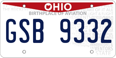 OH license plate GSB9332