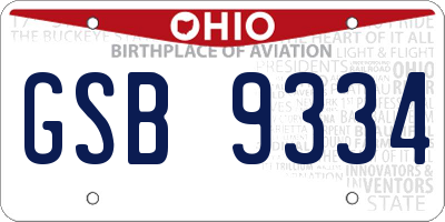 OH license plate GSB9334