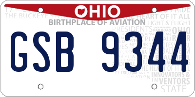 OH license plate GSB9344
