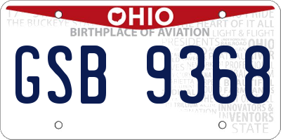 OH license plate GSB9368