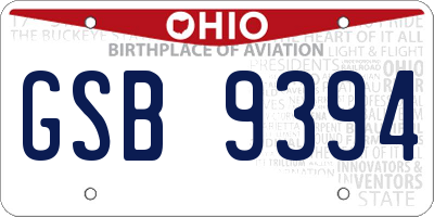 OH license plate GSB9394