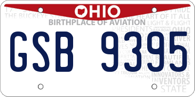 OH license plate GSB9395