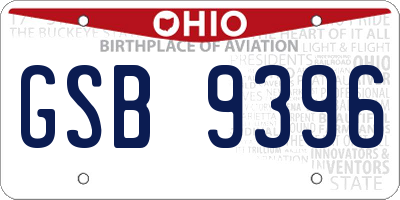 OH license plate GSB9396
