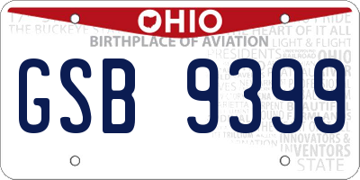 OH license plate GSB9399