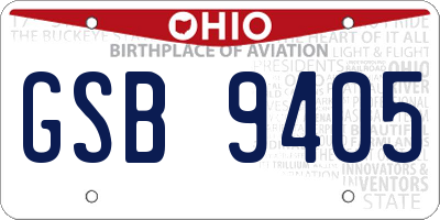 OH license plate GSB9405
