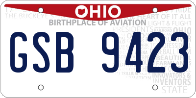 OH license plate GSB9423