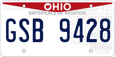 OH license plate GSB9428