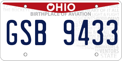 OH license plate GSB9433