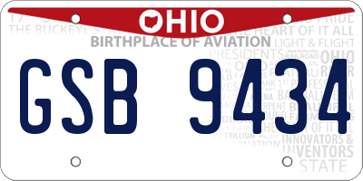 OH license plate GSB9434