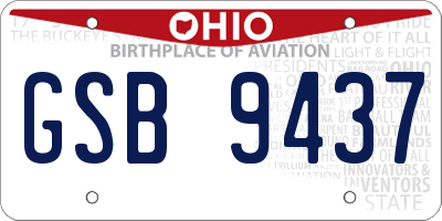 OH license plate GSB9437