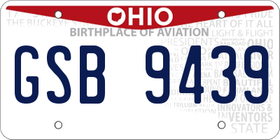 OH license plate GSB9439