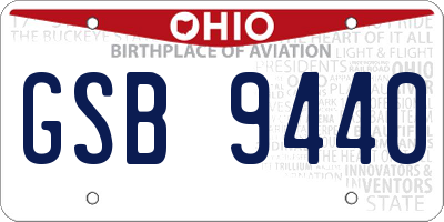 OH license plate GSB9440