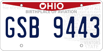 OH license plate GSB9443