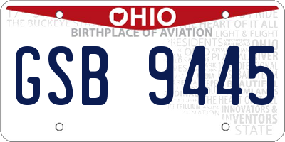 OH license plate GSB9445