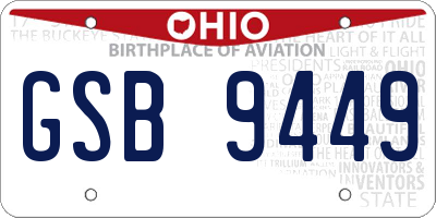 OH license plate GSB9449