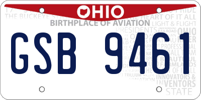 OH license plate GSB9461