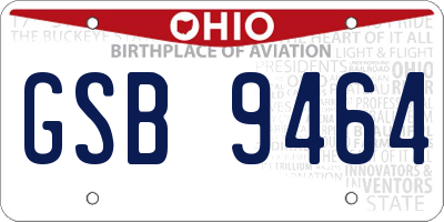 OH license plate GSB9464