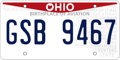 OH license plate GSB9467